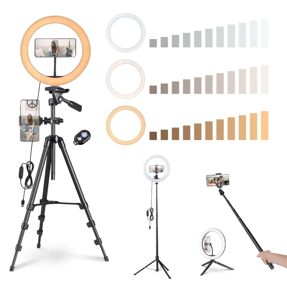 TheLAShop 12in Dimmable Ring Light & Tripod Stand & Camera Phone Mount