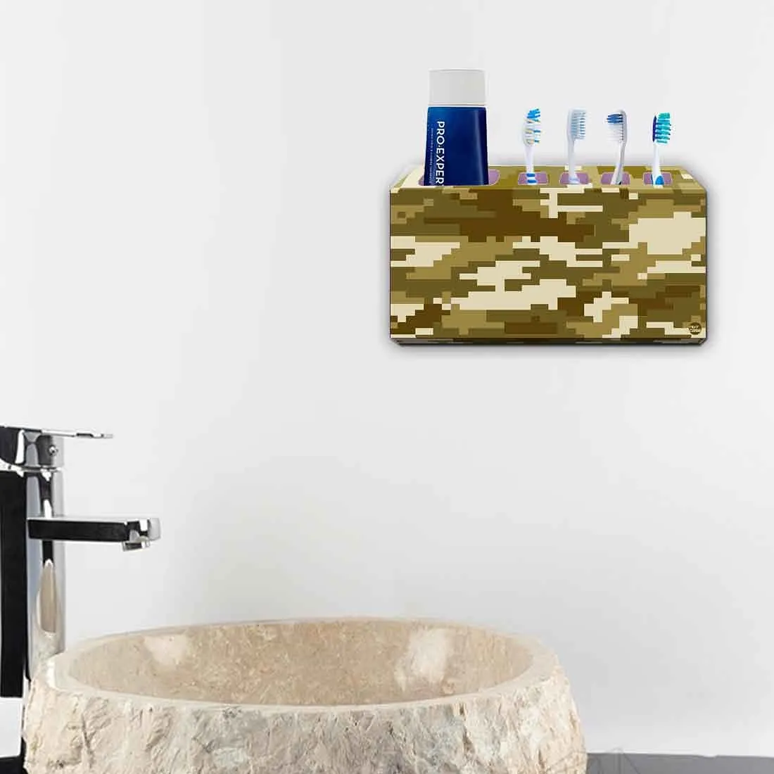 Toothbrush Holder Wall Mounted -Gray Camo