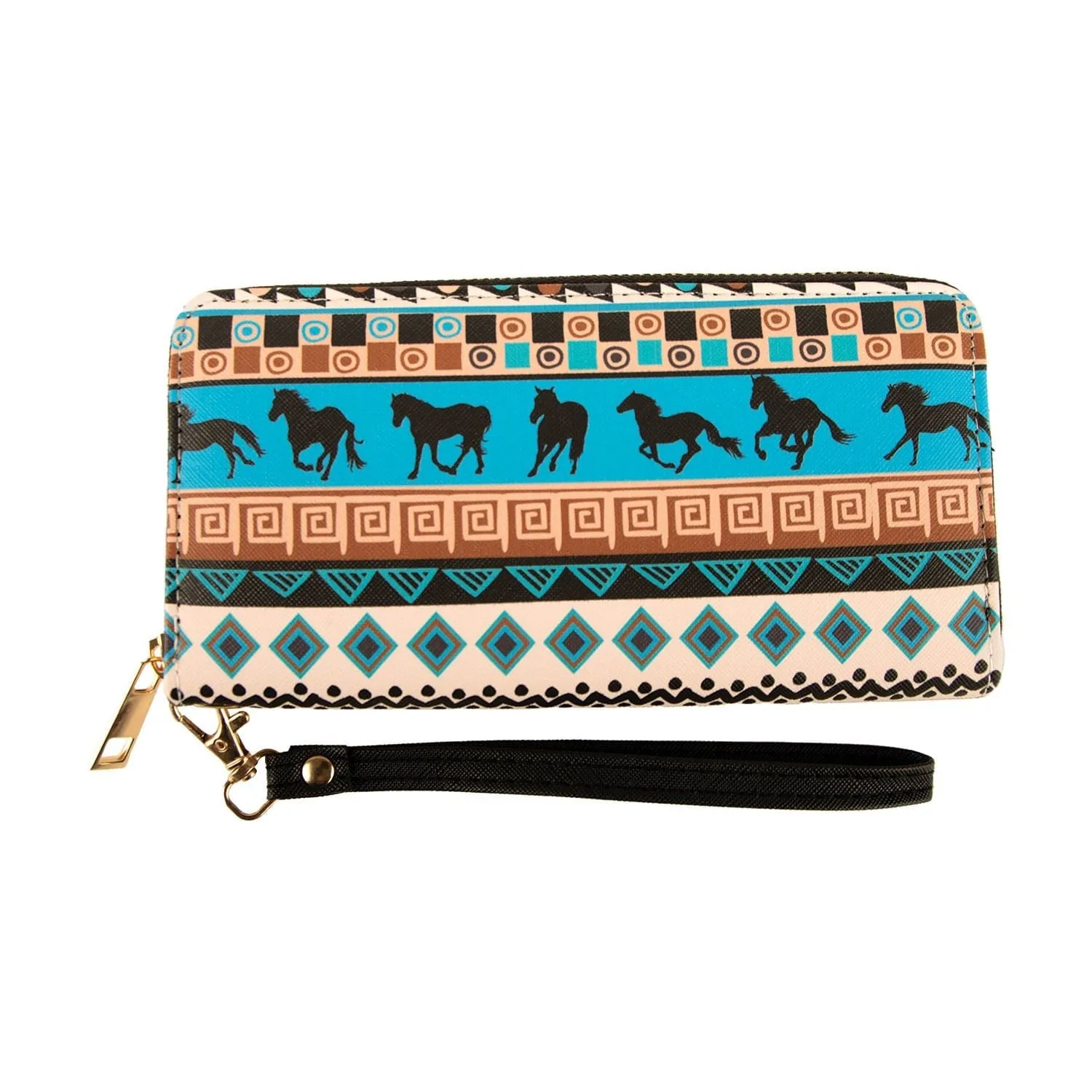 Tribal Horses Clutch Wallet