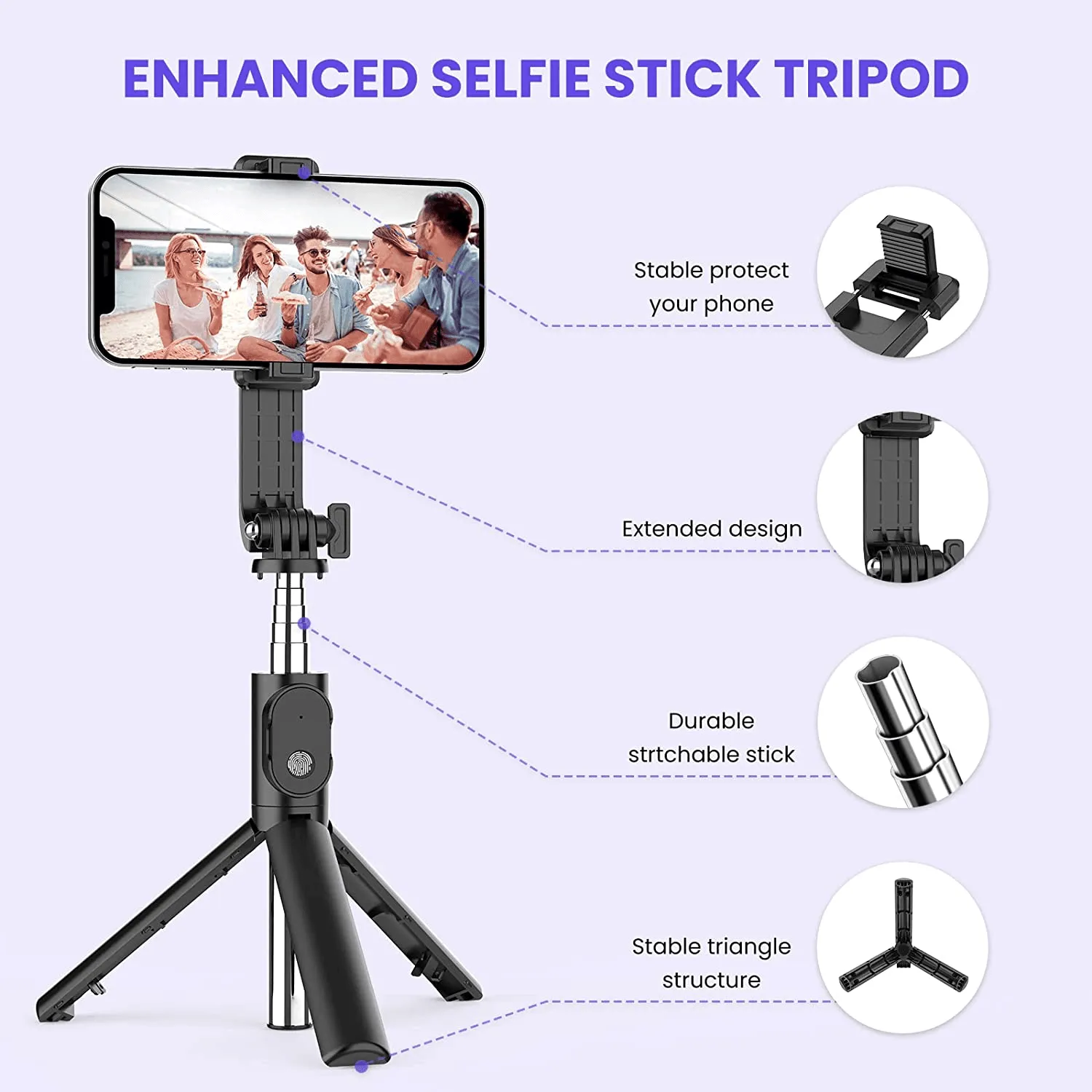 Tripod & Mini Live BroadCast Wireless Selfie Stick - P20S