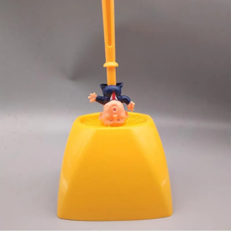 Trump Shaped Toilet Brush New Durable Plastic Household Bathroom