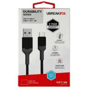 UBREAKIFIX (10-Ft) USB-C to USB Durability Cable for USB-C Devices - Black