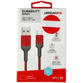 UBREAKIFIX Durability Series USB to USB-C Cable (4FT) - Red