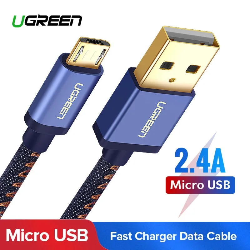 Ugreen Micro USB Charging Cable for Xiaomi Note 2.4A Fast Charger Mobile Phone USB Cable for Samsung S7 Huawei Android USB Cord