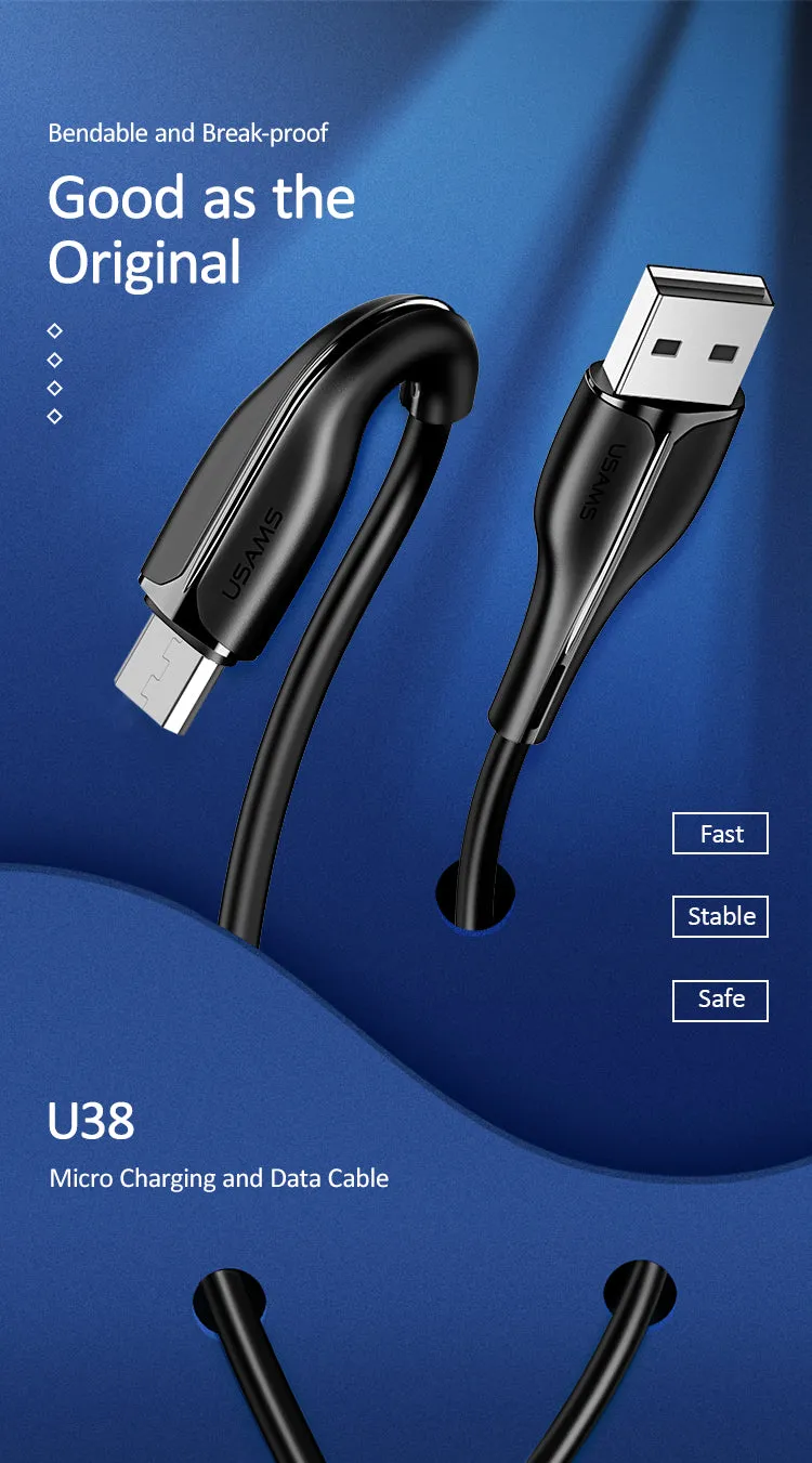 Usams USB Cable - U38 U-Star Series Micro 2A Charging and Data Cable