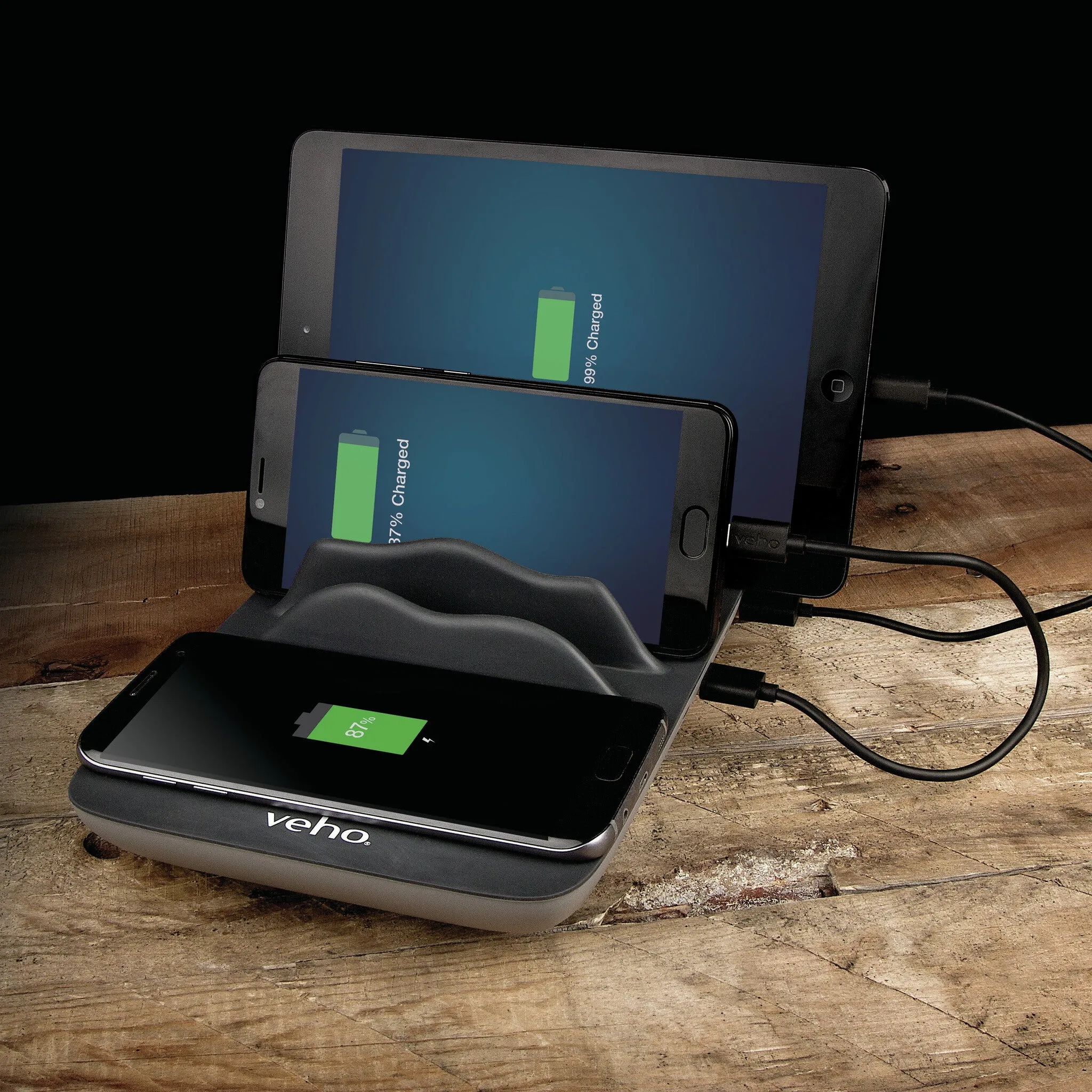 Veho TA-7 4 Port Charging Hub with Wireless Charging (EU)