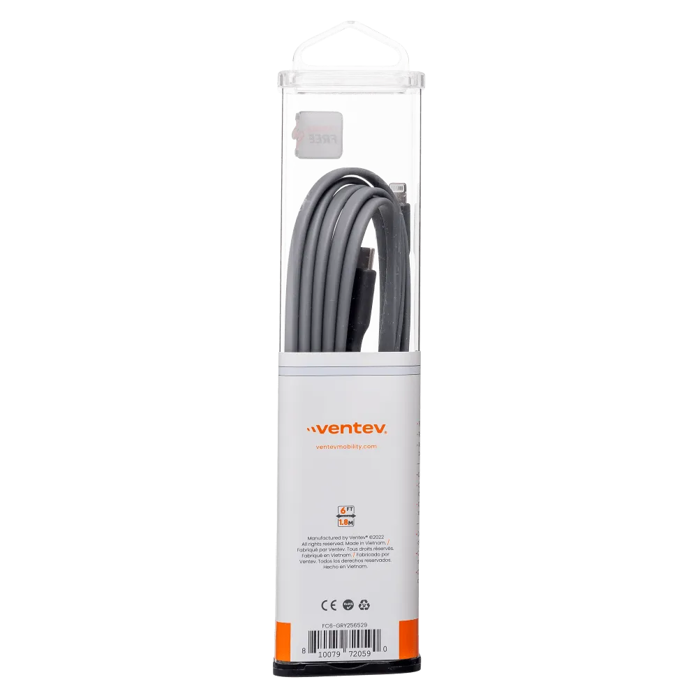 Ventev Chargesync Flat USB C to Apple Lightning Cable 6ft by Ventev