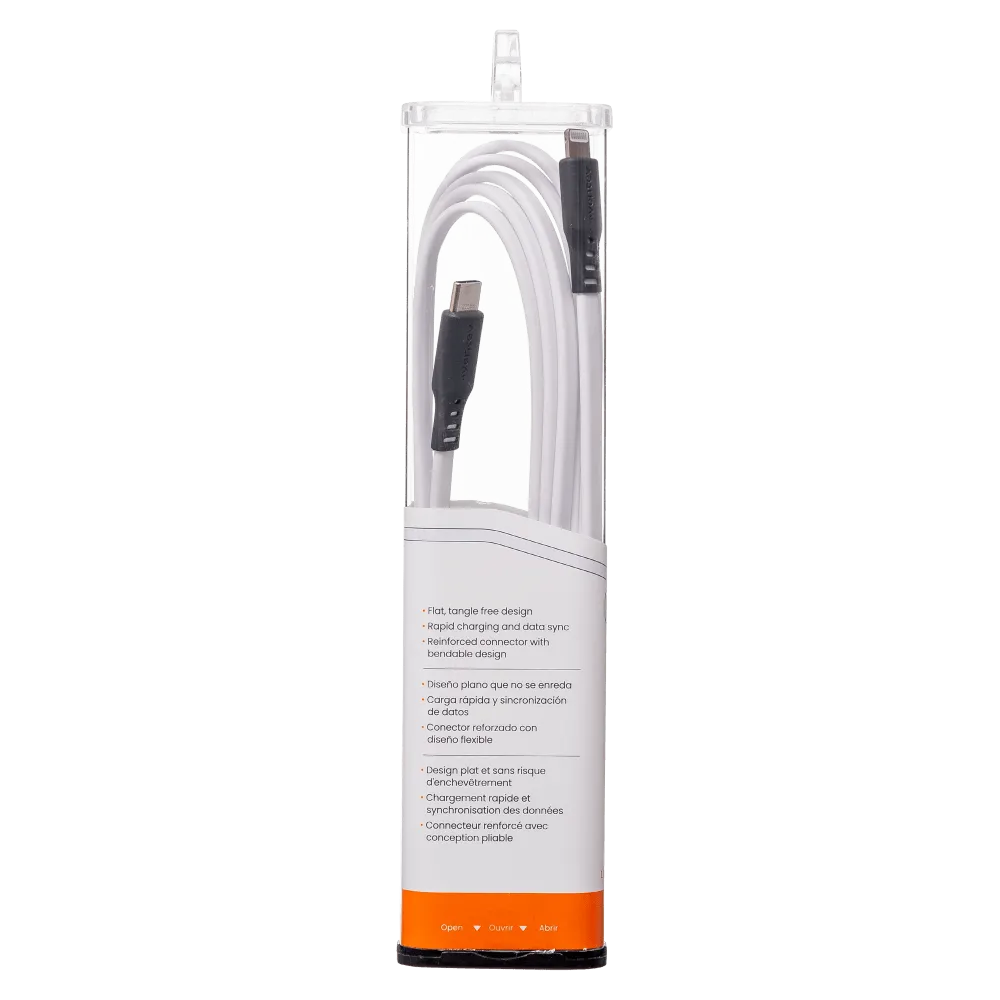 Ventev Chargesync Flat USB C to Apple Lightning Cable 6ft by Ventev