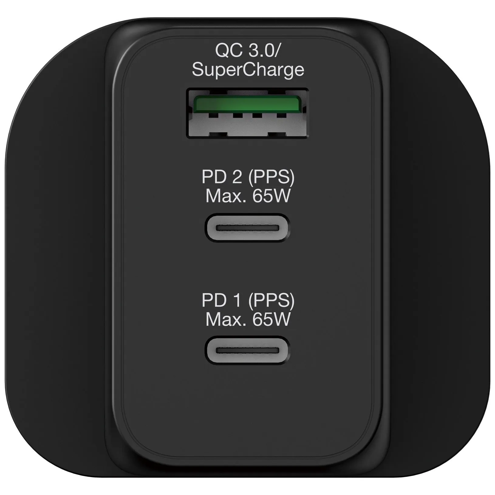 Verbatim 3 Port 65W PD 3.0 & QC 3.0 GaN Charger