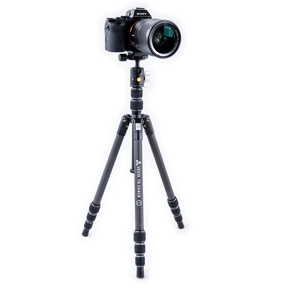 VESTA TB 204CB Carbon Fibre Travel Tripod with Twist Locks- 3kg Load Capacity