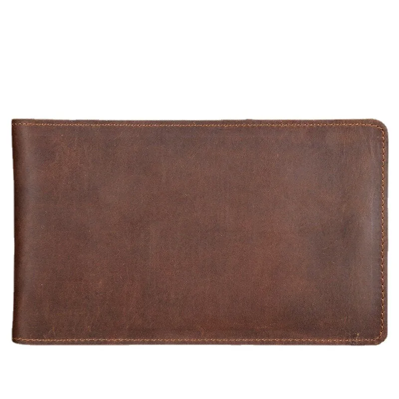 Vinatge Genuine Leather Long Wallet Card Holder Thin Slip For Men