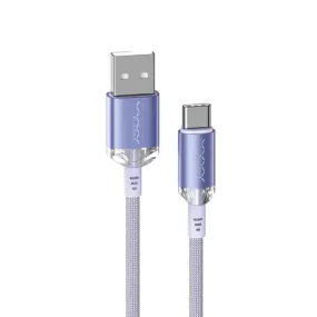 Vyvylabs Crystal Series Fast Charging Data Cable USB to Type-C 3A 1M - Purple