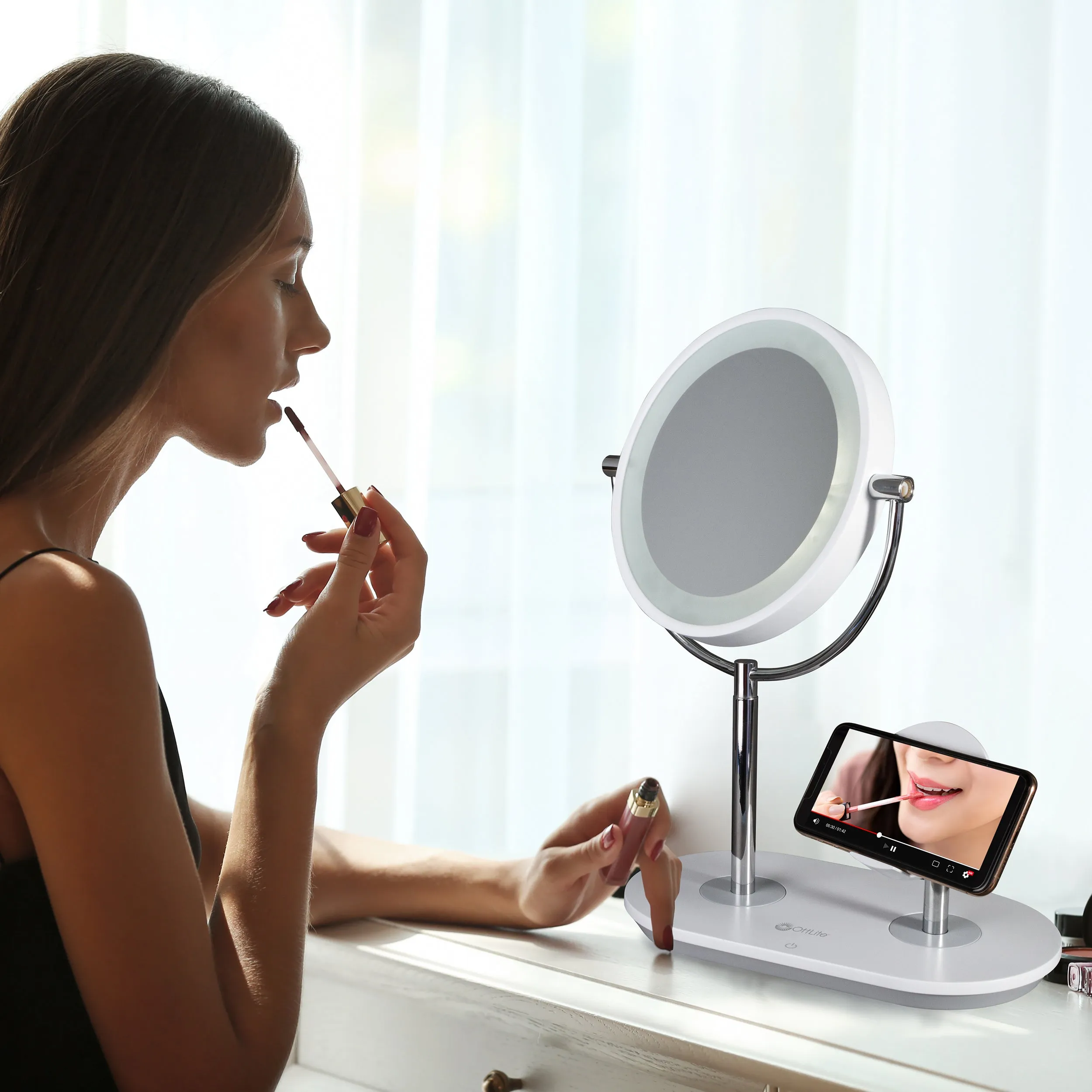 Wireless Charging LED Makeup Mirror