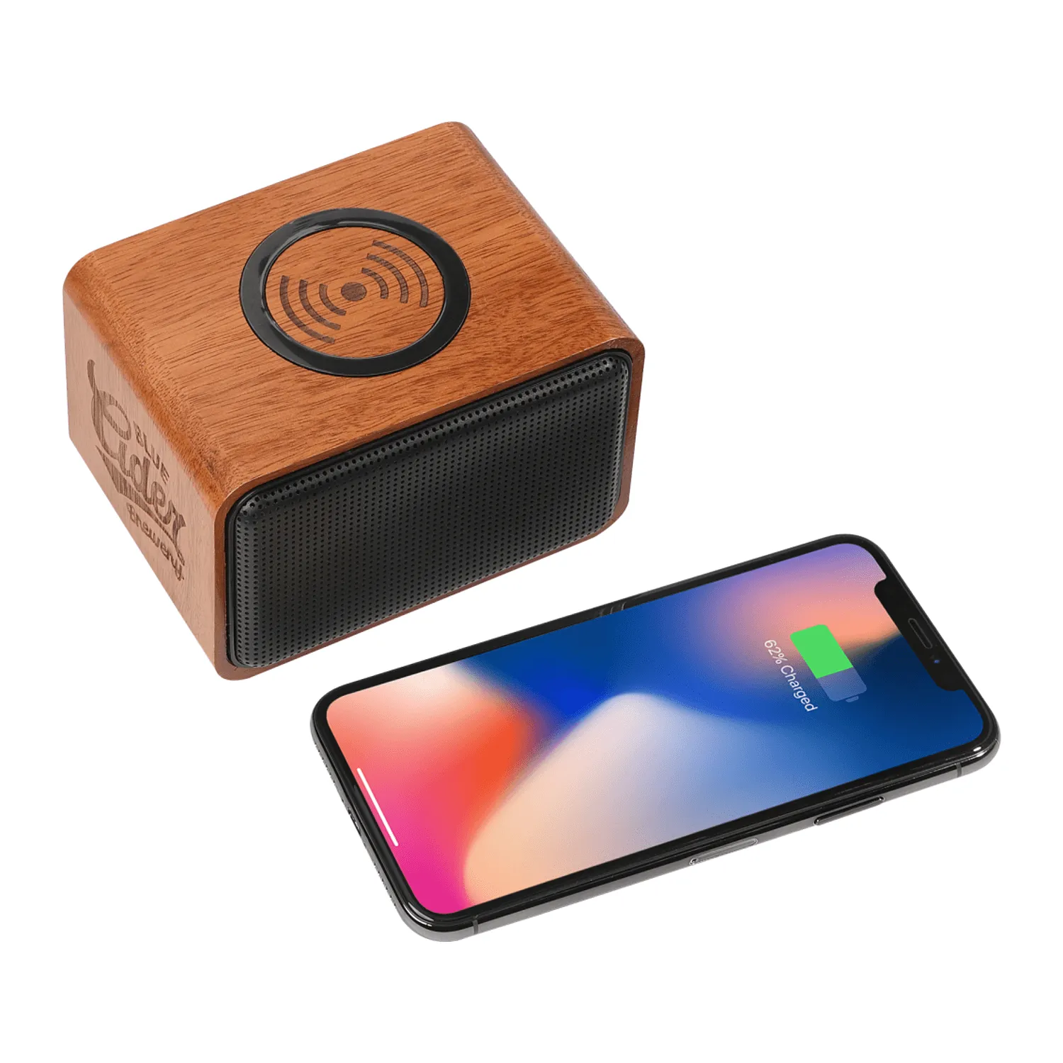 Wood Bluetooth Speaker with Wireless Charging Pad