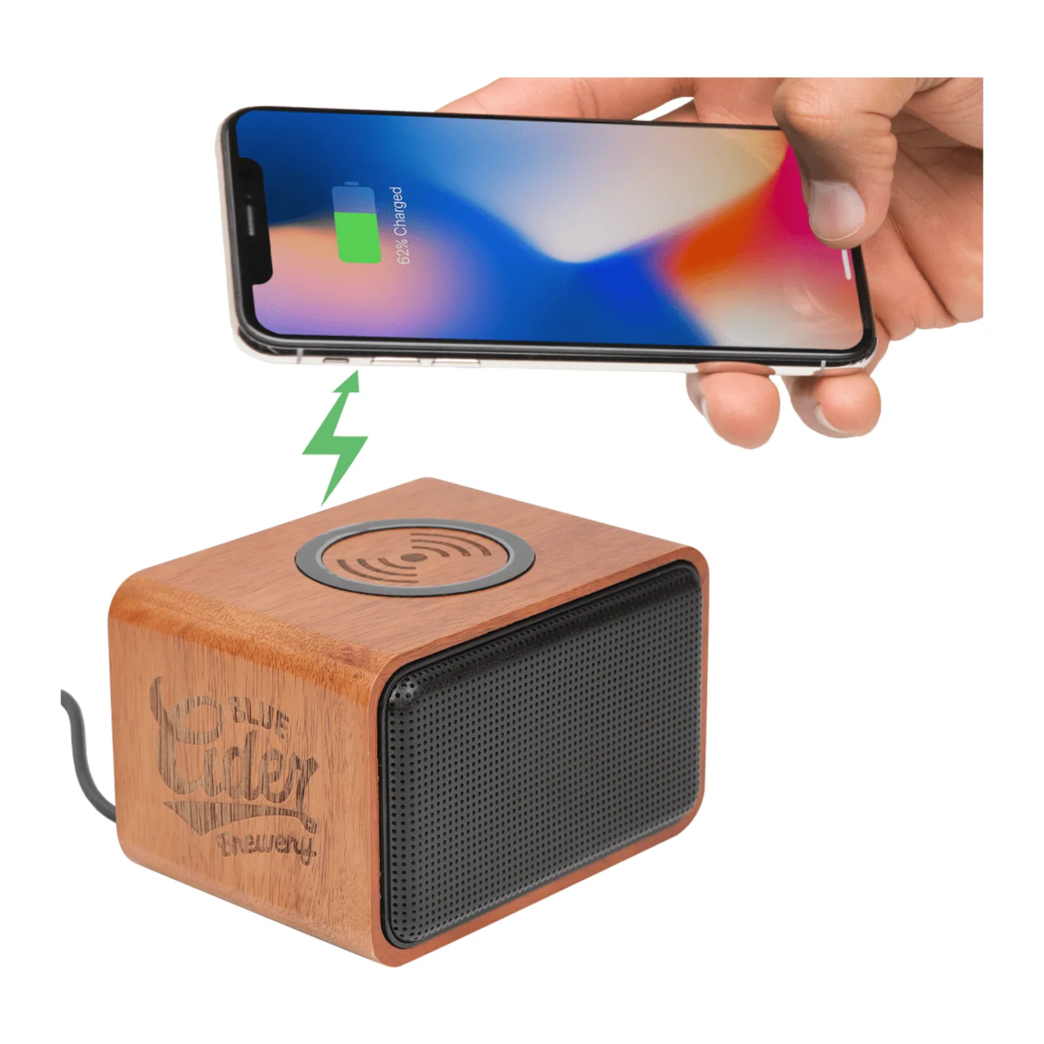 Wood Bluetooth Speaker with Wireless Charging Pad