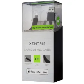 Xentris (6-Foot) Lightning 8-Pin to USB Charge and Sync Braided Cable - Black