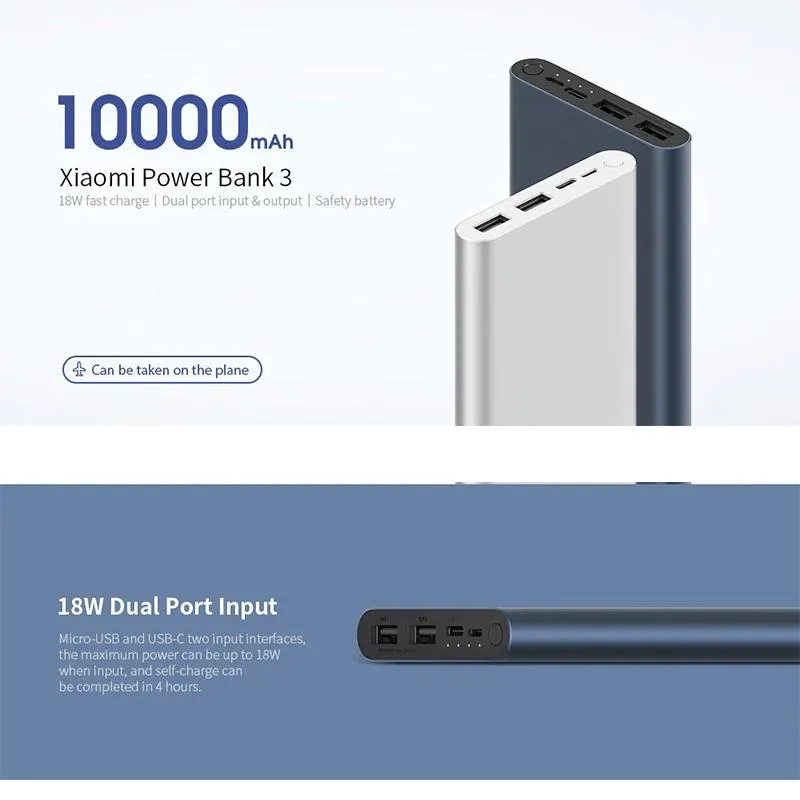 XiaoMi 10000mAh 18W Fast Charging Power Bank 3