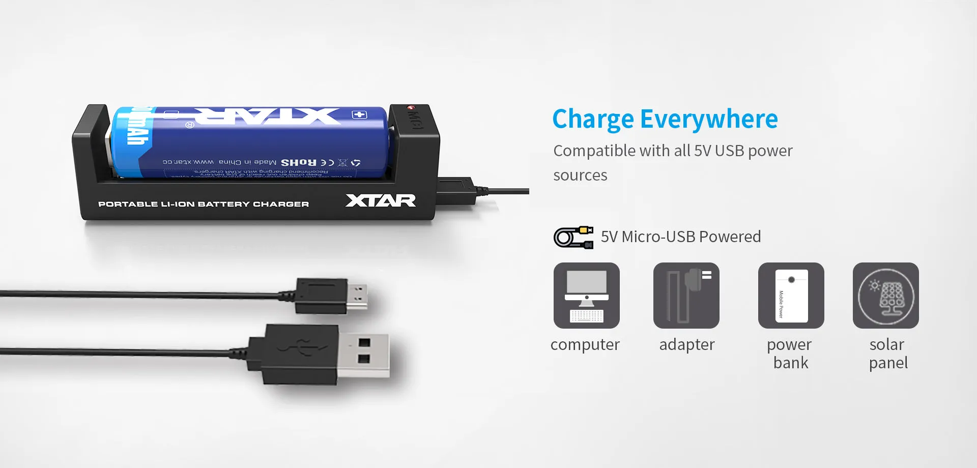 XTAR MC1 Single Bay Lithium-Ion Battery Charger